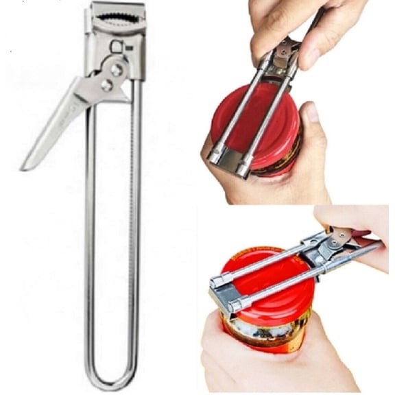 1 Pack Adjustable Stainless Steel Jar Opener, Universal Bottle & Lid Opener Tool, Multifunction Can Opener for Seniors Arthritis, Easy Grip Kitchen TIKA