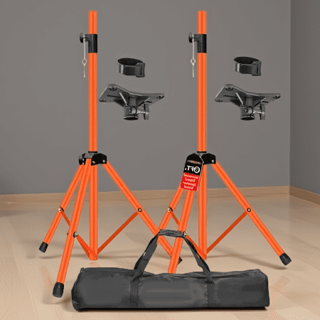 1 Pack Adjustable Tripod Stand 40 to 72 Inch Height DJ PA Floor Mount 132 lbs Capacity Orange