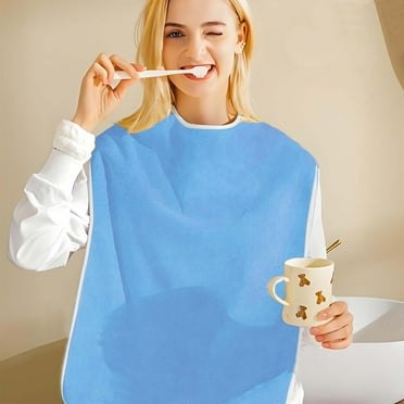 1 Pack Adult Bibs for Eating Waterproof Clothing Protector without Detachable Crumb Catcher Adult Bibs for Women and Men