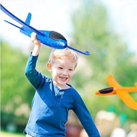 1 Pack Airplane Toys, 19" Large Throwing Foam Plane, Flight Mode Glider, Flying Toy for Kids, Birthday Gifts for 3-12 Year Old Boys Girls, Outdoor Sport Toys Party Favors