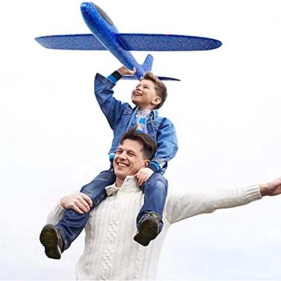 1 Pack Airplane Toys, 19" Large Throwing Foam Plane, Flight Mode Glider, Flying Toy for Kids, Birthday Gifts for 3-12 Year Old Boys Girls, Outdoor Sport Toys Party Favors