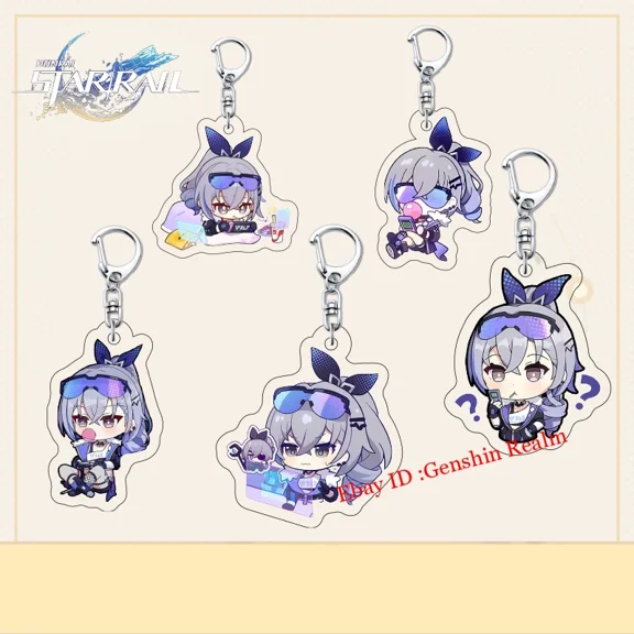 1 Pack Anime Sci-Fi RPG Silver Wolf Acrylic Keychain Decor Backpack Pendant Gift