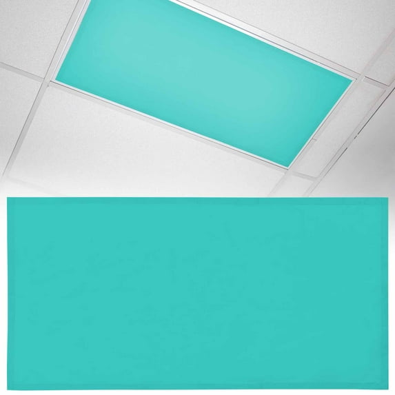 1 Pack Aqua Green Fluorescent Light Covers for Ceiling Lights Green Solid Color Magnetic Ceiling Light Covers Overhead Light Filters for Office Classroom Home