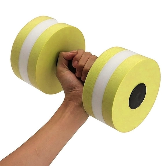 1 Pack Aquatic Dumbells, High-Density EVA-Foam Dumbbell, Water Aerobic Exercise Foam Dumbbell Pool Resistance, Water Fitness Barbells Hand Bar, Exercises Equipment for Weight Loss,Yellow