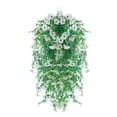 thumbnail image 1 of 1 Pack Artificial Hanging Plants, 29.5 Inch UV Resistant Fake Vines with Eucalyptus & Violet Flowers for Outdoor Indoor, Plastic Hanging Greenery for Patio, Porch, Garden Decor, 1 of 8