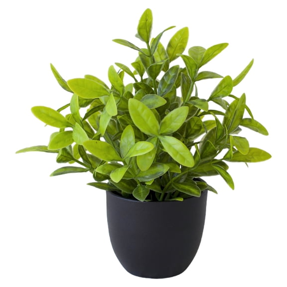 1-Pack Artificial Small Faux Plants – Black Pot Fake Plants for Bathroom, Home, Kitchen, Office Desk, Halloween Décor, Indoor Tabletop Decoration