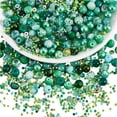 thumbnail image 1 of 1 Pack Assorted Glass Beads for Jewelry Making Adults Glass Beads Bulk Including 8mm Beads for DIY Jewelry Bracelet Neckalce Phone Lynard Making Crafts Accessorie (Light Green) diy, 1 of 9