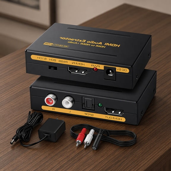 1 Pack Audio Extractor 4K@60Hz, to Optical & 3.5mm Audio Converter, HDCP 2.2 Support, Pass-Through with Adapter and Cable