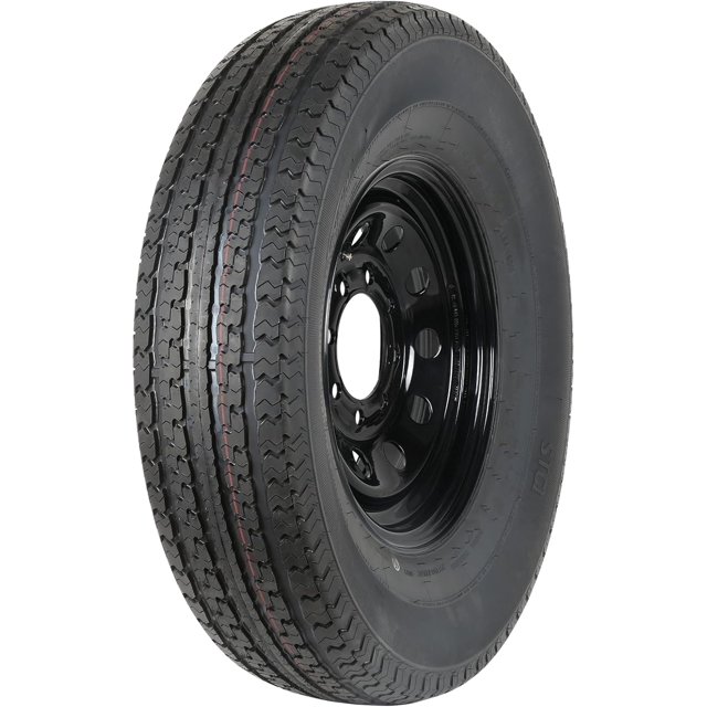 1 Pack Autocessking ST235/80R16 Radial Trailer Tire with 16" Black Wheel 8 on 61/2" 10 PR