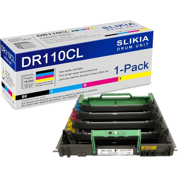 1-Pack BK/C/M/Y DR110CL Drum Unit: Compatible DR110CL DR-110CL Replacement for Brother DCP-9040CN 9045CDN HL-4040CDN 4040CN 4050CDN 4070CDW MFC-9440CN 9450CDN 9450CLT 9840CDW Printer