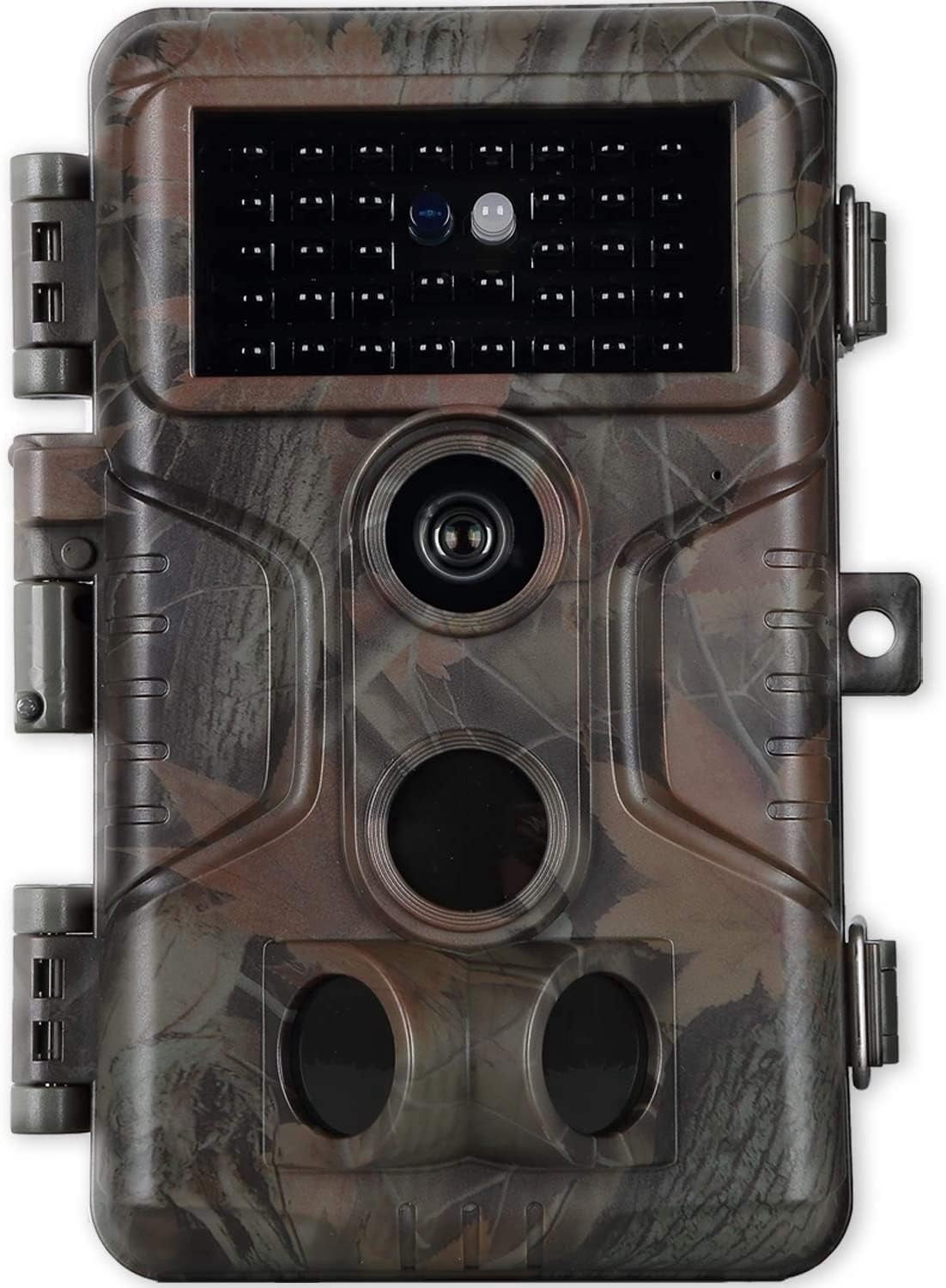 BLAZEVIDEO Trail Game Cameras - 64MP HD 1296P No Glow Night Vision, 0.1S Fast Trigger, IP66 Waterproof & Password Lock, Time Lapse/Stamp for Farm/Yard Wildlife‌