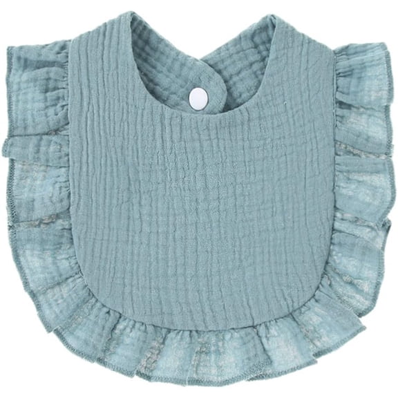 1 Pack Baby Bibs 4-Layer Soft Absorbent Lace Feeding Bibs for Teething Drooling Baptism Washable Outfits for Unisex