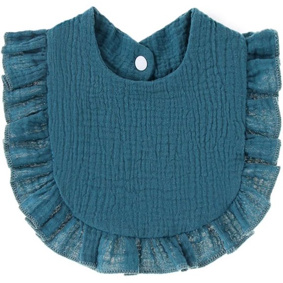 1 Pack Baby Bibs 4-Layer Soft Absorbent Lace Feeding Bibs for Teething Drooling Baptism Washable Outfits for Unisex