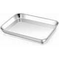 thumbnail image 1 of 1 Pack Baking Sheet, 9 x 7 Inches Stainless Steel Cookie Tray for Baking Cooking Toasting, Mini Metal Toaster Oven Baking Pan Non Stick, Rustproof & Mirror Finish, Dishwasher Safe, 1 of 7