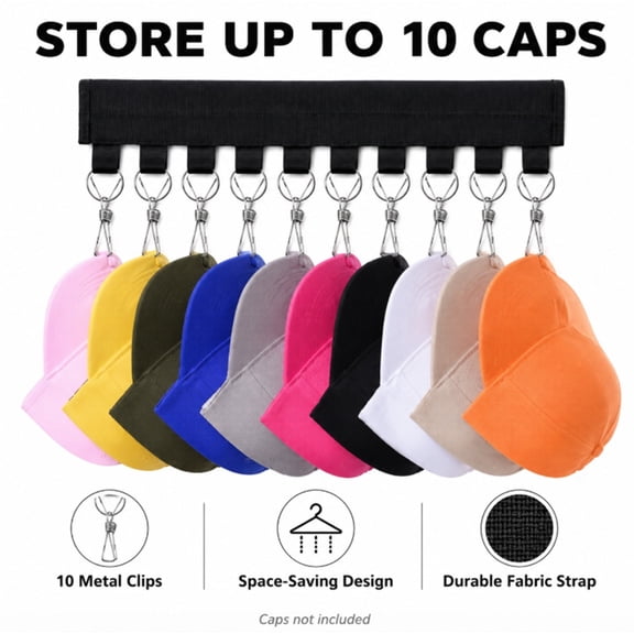 Baseball Cap Organizer Door Hanger, Hat Holder Rack for Closets and Entryways, TIKA