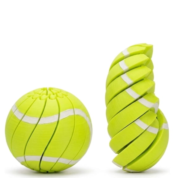 1 Pack Baseball Kinetic Twisty Fidget Ball, 3D Printed Stress Relief Toy, Quiet Classroom Desk Fidget for All Ages(Tennis)