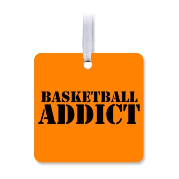 1 Pack - Basketball Addict Fanatic's Aluminum Christmas Ornament - 3 Inch Square