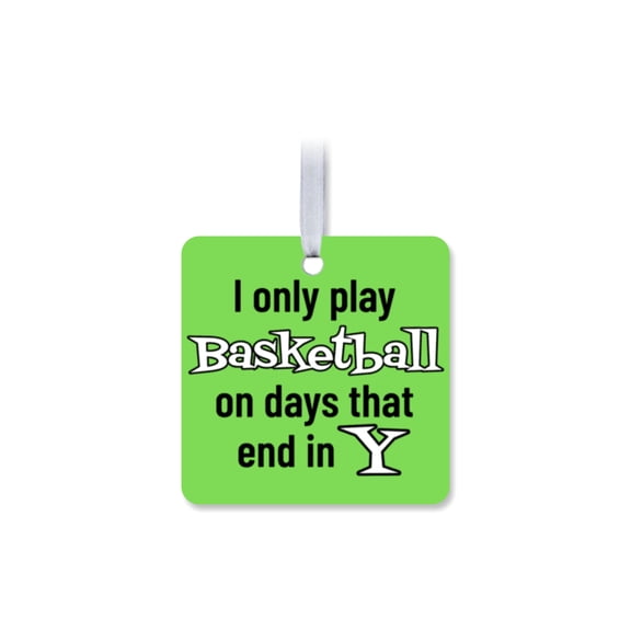 1 Pack - Basketball Days Fanatic's Aluminum Christmas Ornament - 3 Inch Square