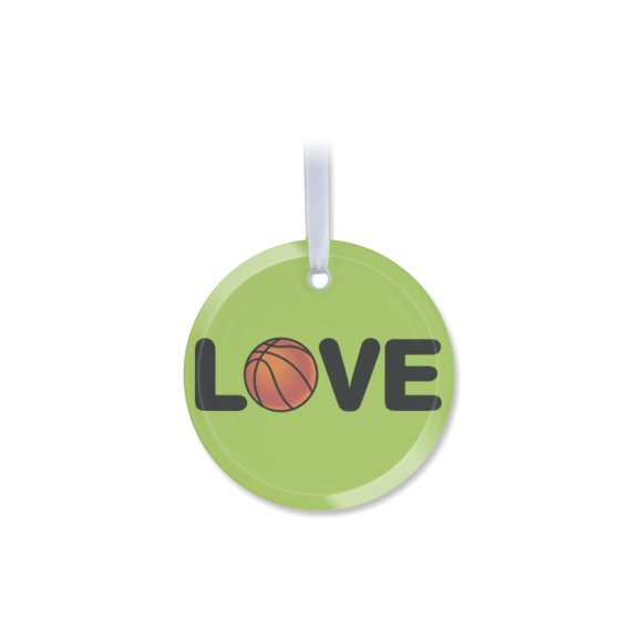 1 Pack - Basketball Love Fanatic's Tempered Glass Christmas Ornament - 3 Inch Round