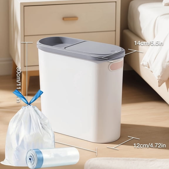 1 Pack Bathroom Trash Can(Includes Trash Bags)