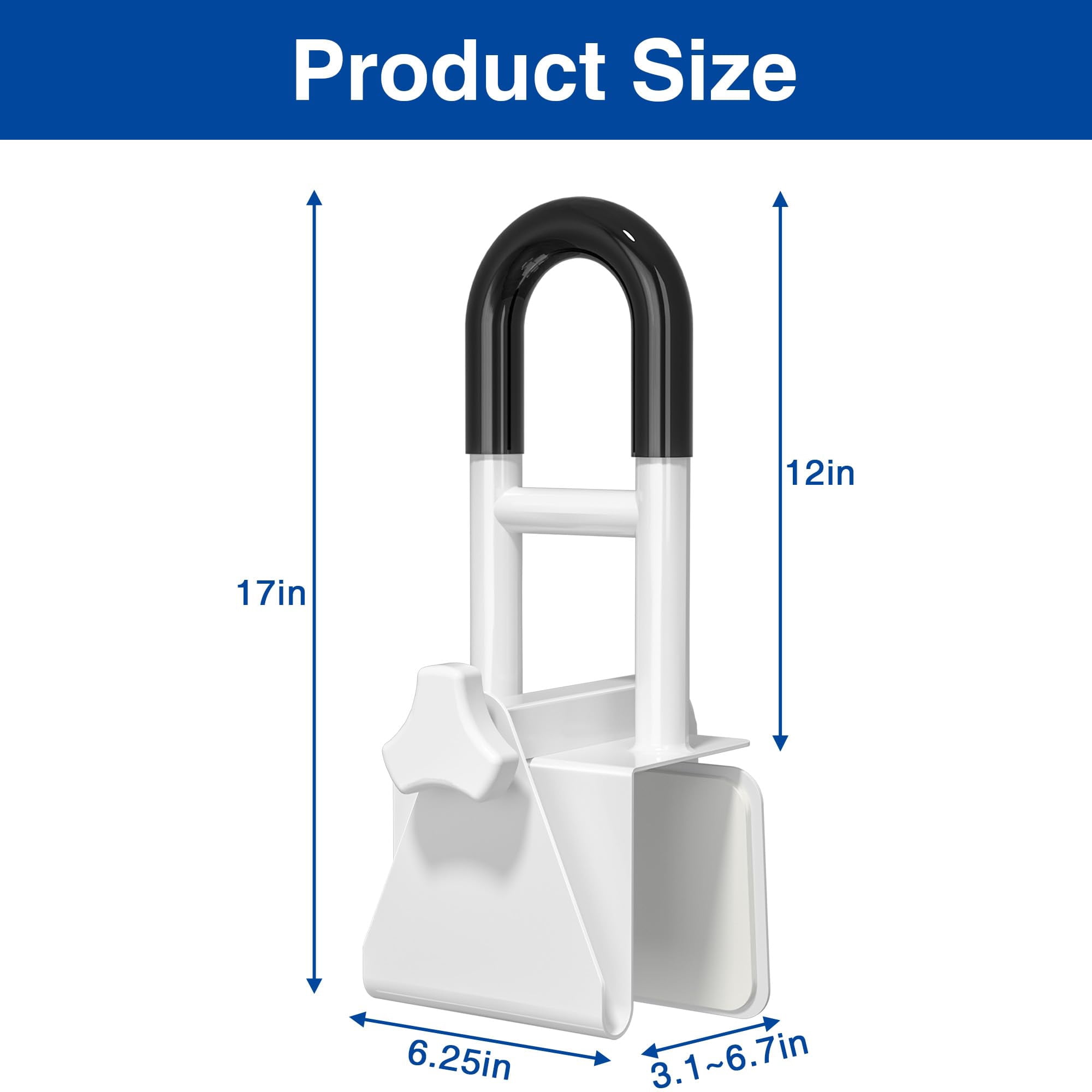 Safety Railing Boots 1 Pack Bathtub Grab Bar, Clamp- Tub Safety Rail with Non-Slip Grip ...