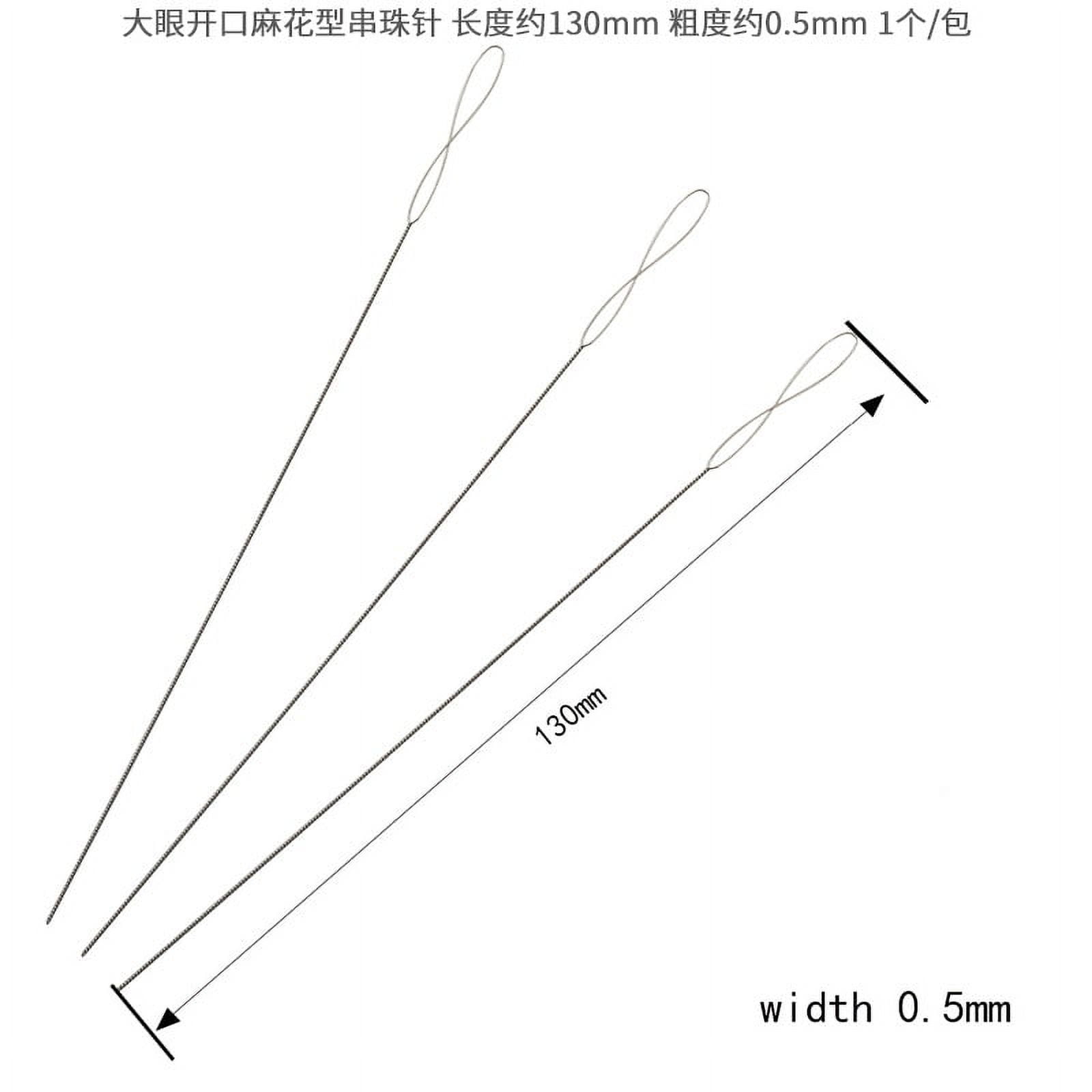 Silver Iron Beading Needles for Crocheting Craft Projects with Lightweight Design 1 Pack