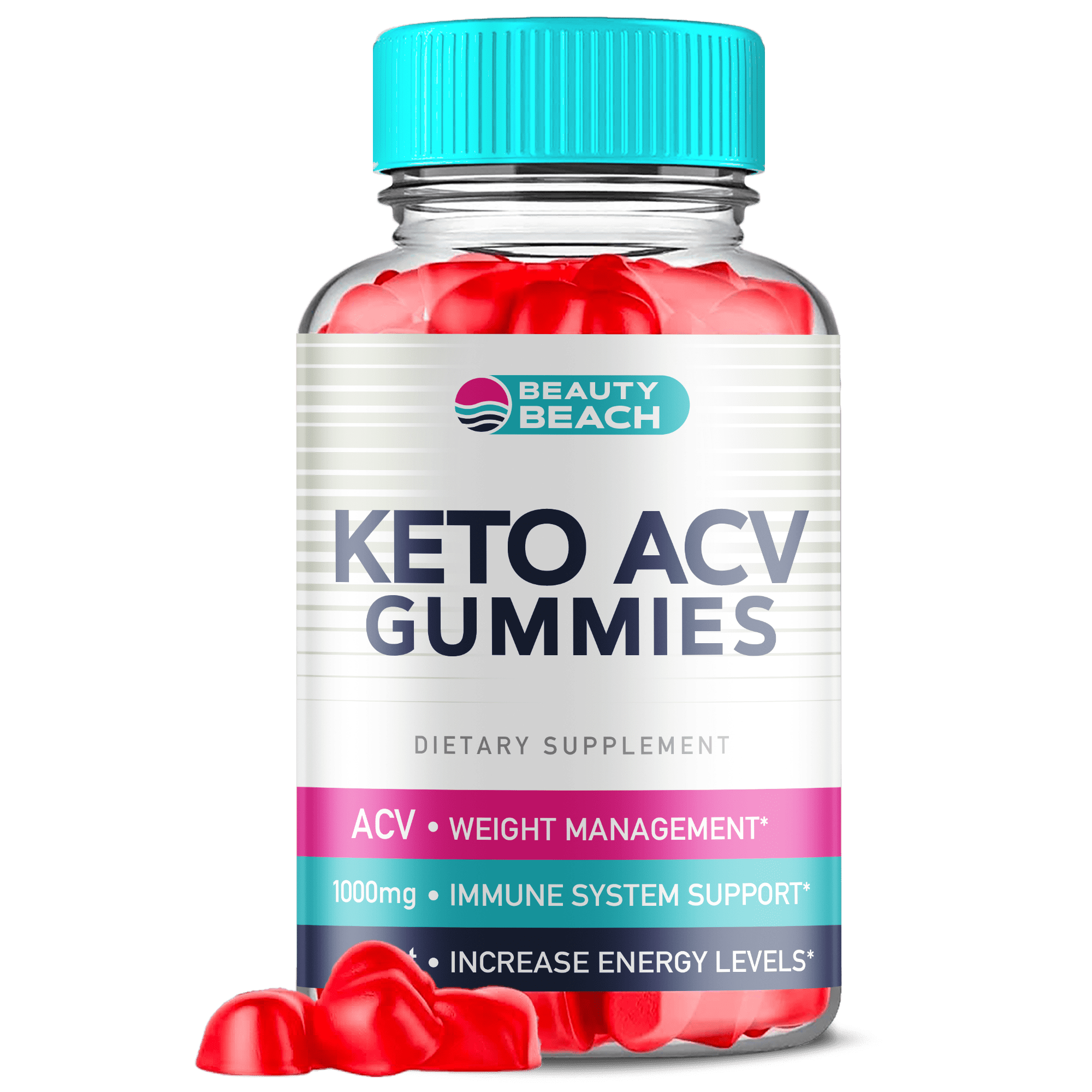 (1 Pack) Beauty Beach Keto ACV Gummies - Apple Cider Vinegar Supplement for Weight Loss - Energy & Focus Boosting Dietary Supplements for Weight Management & Metabolism - Fat Burn - 60 Gummies