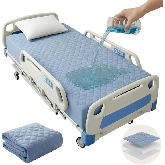 1 Pack   Bed Fitted Sheets 36" x 80" x 12",  Mattress Protector Covers, Deep Pocket Elastic Fit, Machine Washable Bed Sheets for  Care, Blue