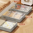 thumbnail image 1 of 1 Pack Under Bed Storage Box, Large Capacity Pull Out Clothes Organizer, Non-Woven Fabric Bin with Handle and Clear Lid, Home Organization, 23.6x17.3x7.8 Inch, 1 of 6