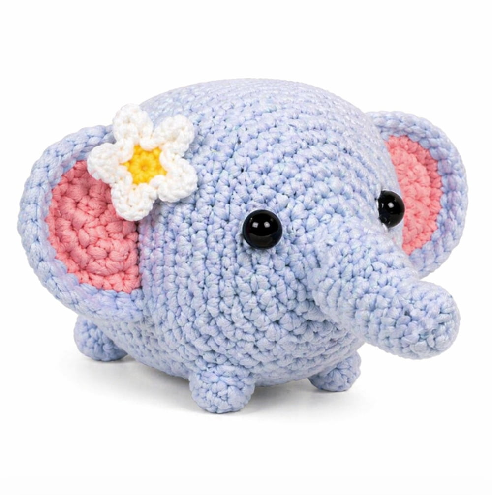 Elephant Crochet Kit for Beginners, 1 Pack Amigurumi Starter Set with Step by Step Video Tutorial, TIKA