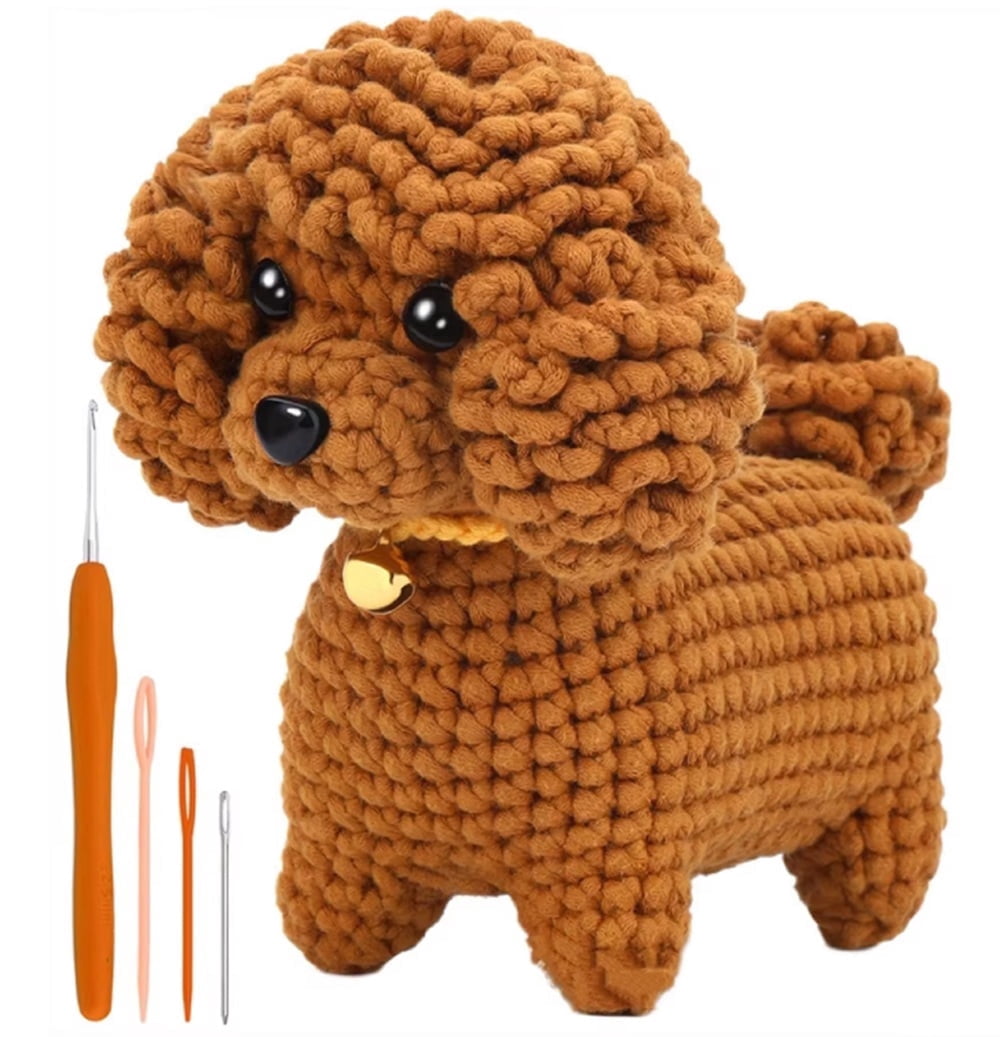TIKA Teddy Dog Crochet Kit for Beginners, Amigurumi Starter Set with Video Tutorial
