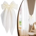 thumbnail image 1 of 1 Pack Beige Curtain Tiebacks, Neutral Bow Curtain Ties with Clips, Decorative Sheer Curtain Holdbacks, Farmhouse Curtain Tie Backs for Bedroom Living Room Minimalist Home Decor(Beige), 1 of 5