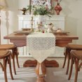 thumbnail image 1 of 1 Pack Beige Macrame Lace Table Runner Doilies for Table, Lace Tassels Dresser Scarf for Wedding Party Dining Banquet Decor, 1 of 4