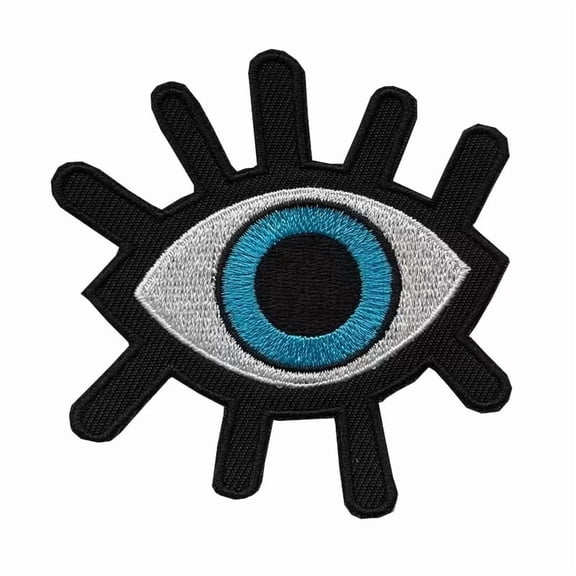 1-Pack Big Eyes and Long Eyelashes Embroidery Hot Stickers for DIY Fashion Projects - Perfect for Crafting and Personalizing Your Style