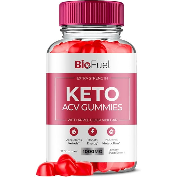 (1 Pack) BioFuel Keto ACV Gummies - Apple Cider Vinegar Supplement for Weight Loss - Energy & Focus Boosting Dietary Supplements for Weight Management & Metabolism - Fat Burn - 60 Gummies