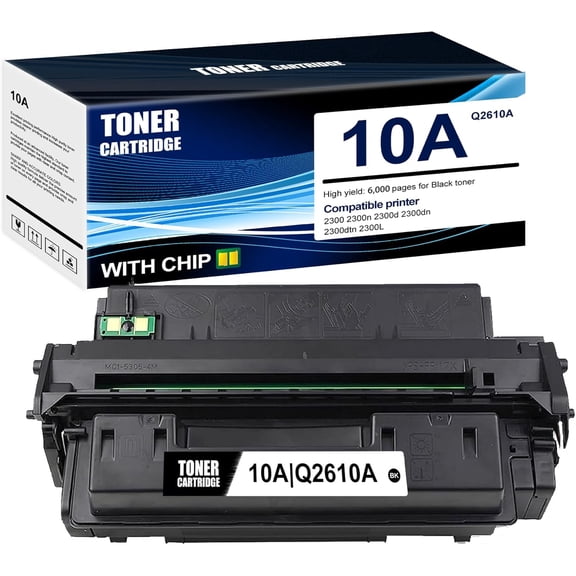 1-Pack Black 10A Q2610A Toner Cartridge: Compatible 10A Q2610A Replacement for HP 2300 2300n 2300d 2300dn 2300dtn 2300L Printer