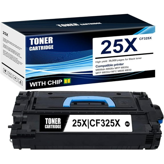 1-Pack Black 25X CF325X Toner Cartridge: Compatible 25X CF325X Replacement for HP M806dn M806x MFP M830z MFP M830z+NFC M806 M830 Printer