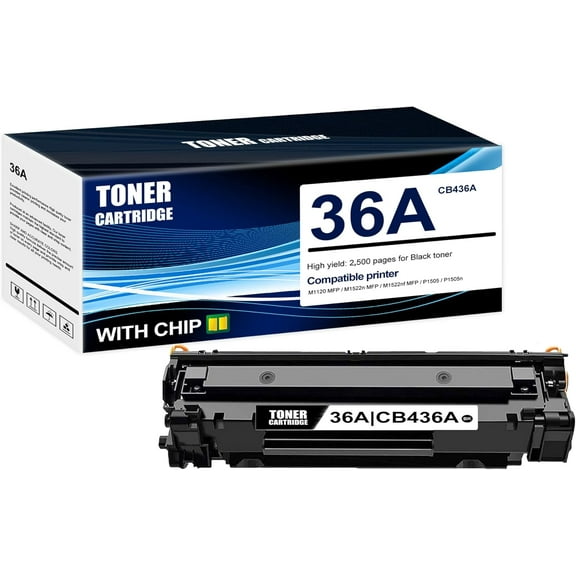 1-Pack Black 36A|CB436A Toner Cartridge: Compatible 36A|CB436A Replacement for HP M1120 MFP M1522n MFP M1522nf MFP P1505 P1505n Printer