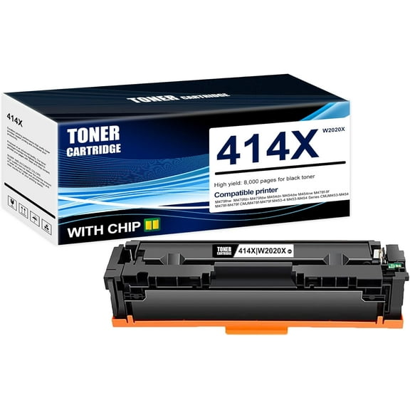 1-Pack Black 414X W2020X Toner Cartridge: Compatible 414X W2020X Replacement for HP M479fnw M479fdnm M479fdw M454dn M454dw M454nw M478f-M479f M453-M454 Series Printer