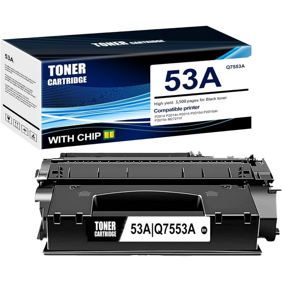 1-Pack Black 53A Q7553A Toner Cartridge: Compatible 53A Q7553A Replacement for HP P2014 P2014n P2015 P2015d P2015dn P2015x M2727nf Printer