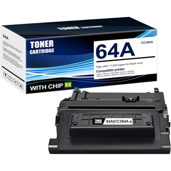 1-Pack Black 64A CC364A Toner Cartridge: Compatible 64A CC364A Replacement for HP P4014 P4014n P4014DN P4015n P4015tn P4015x P4515n P4515tn P4515X P4515xm Printer