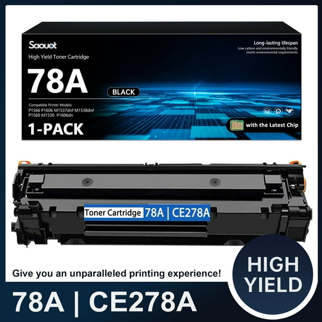 1 Pack Black 78A Toner Cartridge Replacement for HP Pro P1606dn Printer