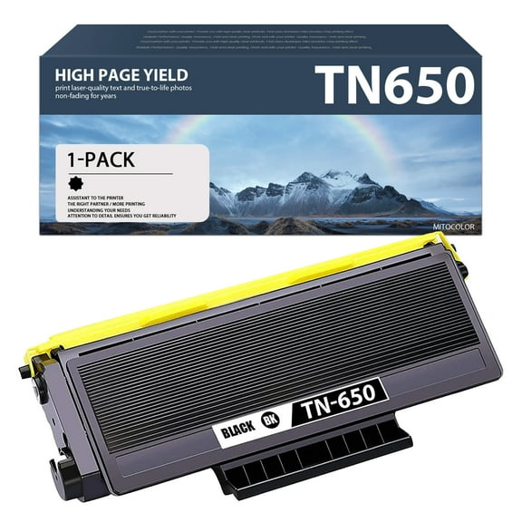 1 Pack Black Compatible TN-650 TN550 TN-550 TN-580 TN580 TN620 TN-620 High Yield Toner Cartridge Replacement for HL5240 5270DN 5250DNDNT 8470DN 8370 Printer Toner Cartridge