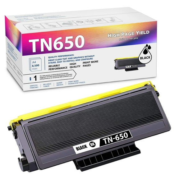1 Pack Black Compatible TN650 TN550 TN-550 TN-580 TN580 TN620 TN-620 High Yield Toner Cartridge Replacement for Brother HL5240 5270DN 5250DNDNT 8470DN 8370 Printer Toner Cartridge