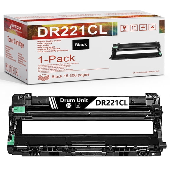 1 Pack Black DR-221CL DR221CL Compatible Drum Unit Replacement for Brother HL-3140CW 3150CDN 3170CDW 3180CDW MFC-9130CW 9140CDN 9330CDW 9340CDW DCP-9015CDW 9020CDN Printer