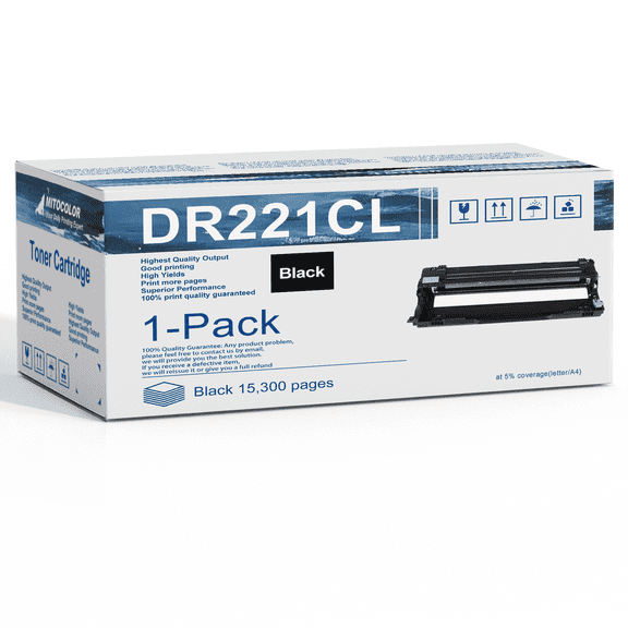 1 Pack Black DR-221CL DR221CL Compatible Drum Unit Replacement for Brother HL-3140CW 3150CDN 3170CDW 3180CDW MFC-9130CW 9140CDN 9330CDW 9340CDW DCP-9015CDW 9020CDN Printer
