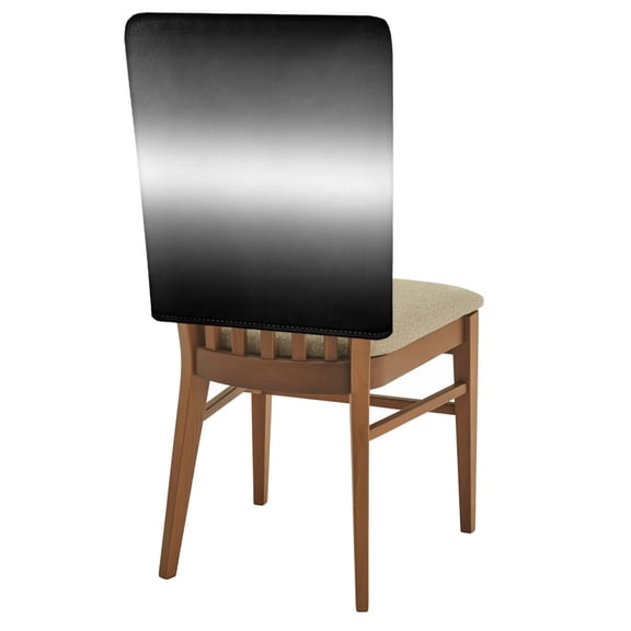 1 Pack Black Grey Ombre Chair Back Covers Modern Gradient Abstract Art Minimalist Stretchable Removable Chair Slipcovers Washable Seat Covers for Dining Room Kitchen Restaurant 19 x 18 Inch