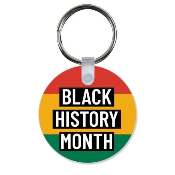 1 Pack - Black History Month Old School Aluminum Keychain - 2 Inch Round