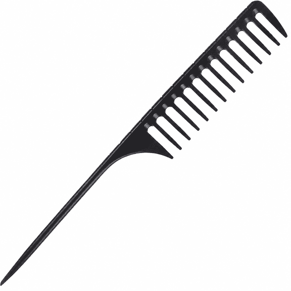 1 Pack Black Nylon Detangling Wide Tooth Rat Tail Comb for All Hair