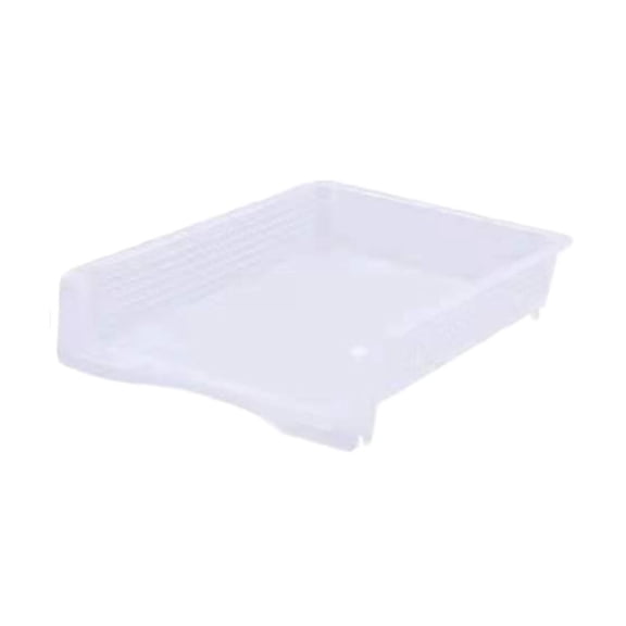 1-Pack Black Plastic Stackable Paper Tray/Basket, Stackable Office Letter Organizer Desk Tray A4 Size Plastic Paper Storage Trays,Desktop File Organizer Baskets, 12.8x9.84x2.16 Inch, Clear